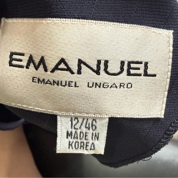 Emanuel Navy Blue Women's Top Size 12 / 46 - Picture 4 of 8